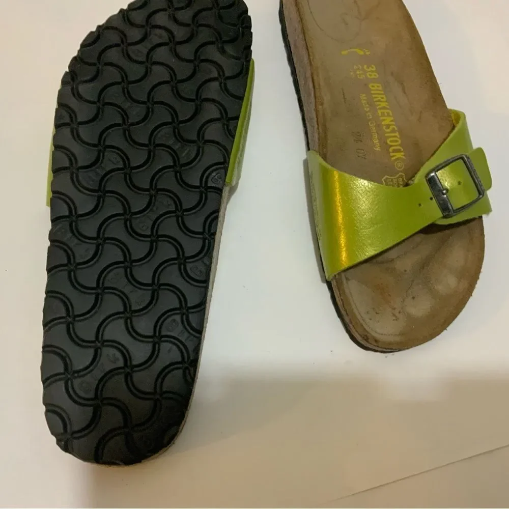 Birkenstock madrid patent womens size 7 green lemon
